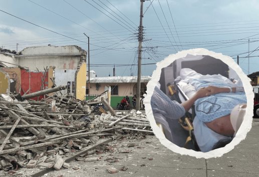 Dos niñas luchan por su vida, su casa se derrumbó y están graves en el Hospital General de Veracruz