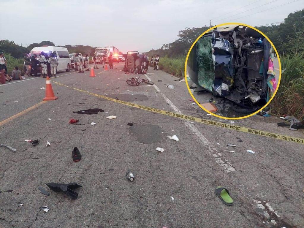 Auto a exceso de velocidad arrolla a caravana migrante por el Istmo; hay 3 muertos y 19 heridos