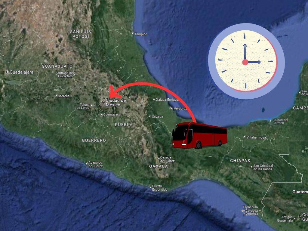 ¿Cuántas horas son de Minatitlan a Ciudad de México en autobús?