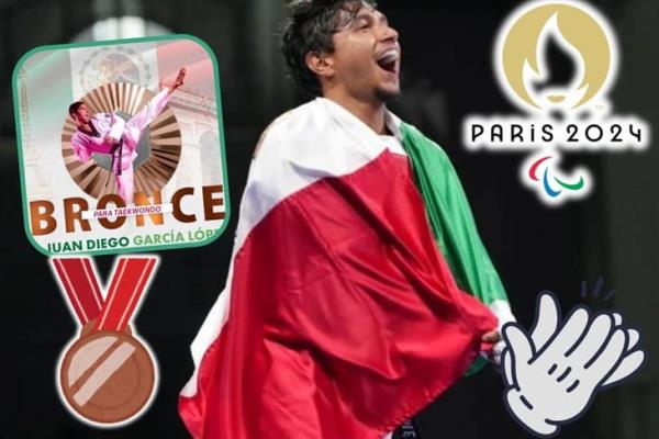 ¡Cuatro! Juan Diego García se queda con el bronce en Taekwondo en Juegos Paralímpicos 2024