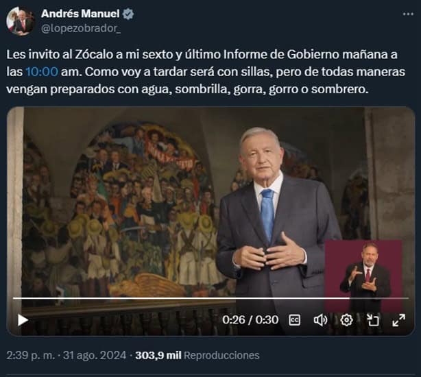 Último informe de AMLO: ¿A qué hora y dónde ver EN VIVO?