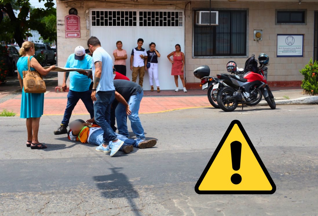 Accidente en el Barrio de La Huaca: motociclista impacta contra automóvil en cruce peligroso