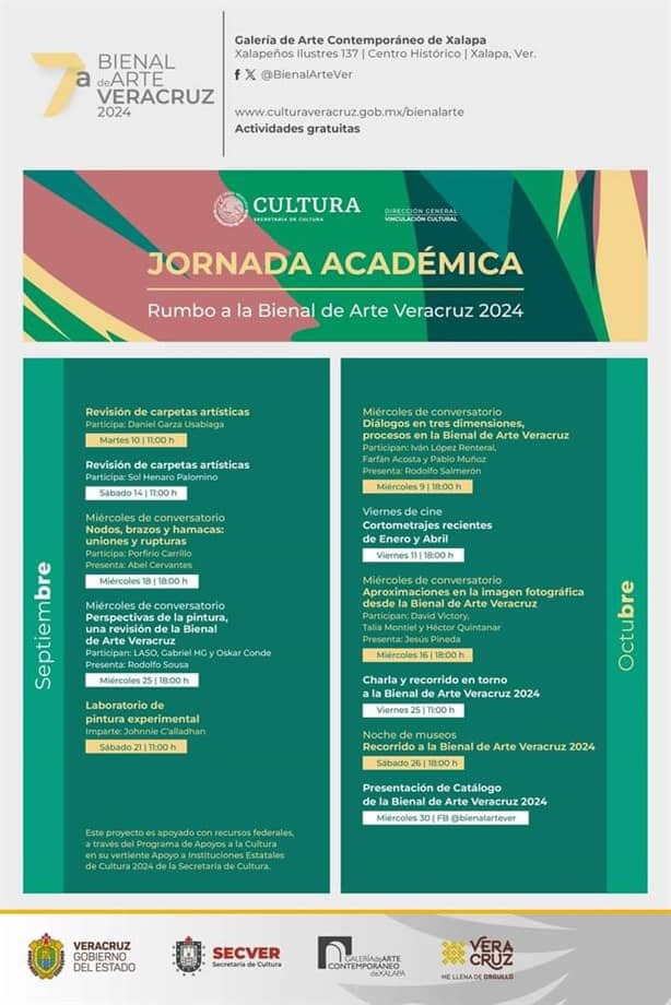 Ya viene la Jornada Académica de la 7ª Bienal de Arte Veracruz 2024; conoce las actividades