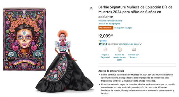 Barbie de Día de Muertos 2024: ¿cuánto cuesta en Amazon?