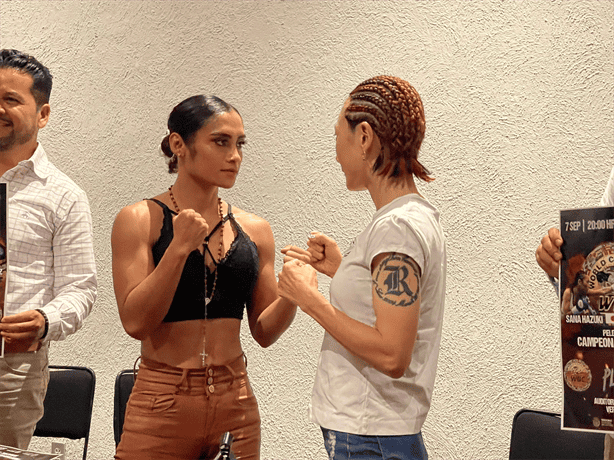 La boxeadora Esneidy La Leona Rodríguez pelea por el Campeonato Mundial Plata WBC en Veracruz