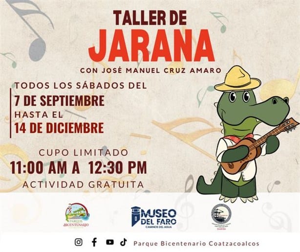 Realizarán taller GRATIS de Jarana en Coatzacoalcos; ¿Cuándo y dónde?