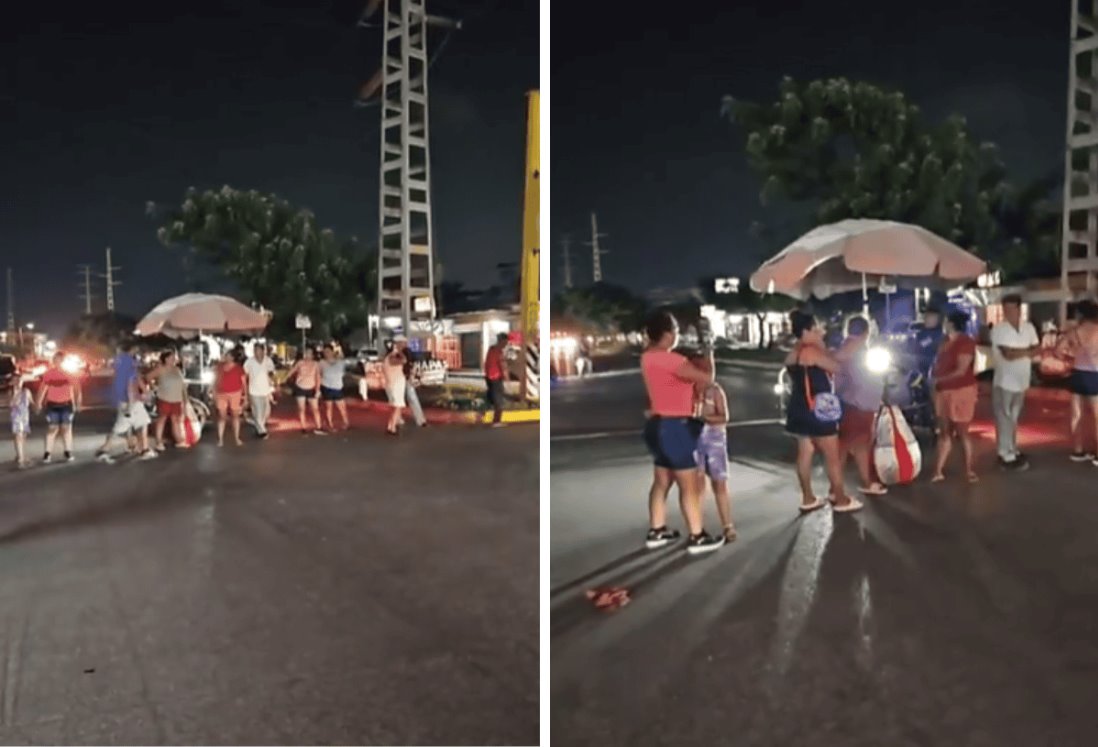 Bloquean la avenida JB Lobos en Veracruz por falta de energía eléctrica