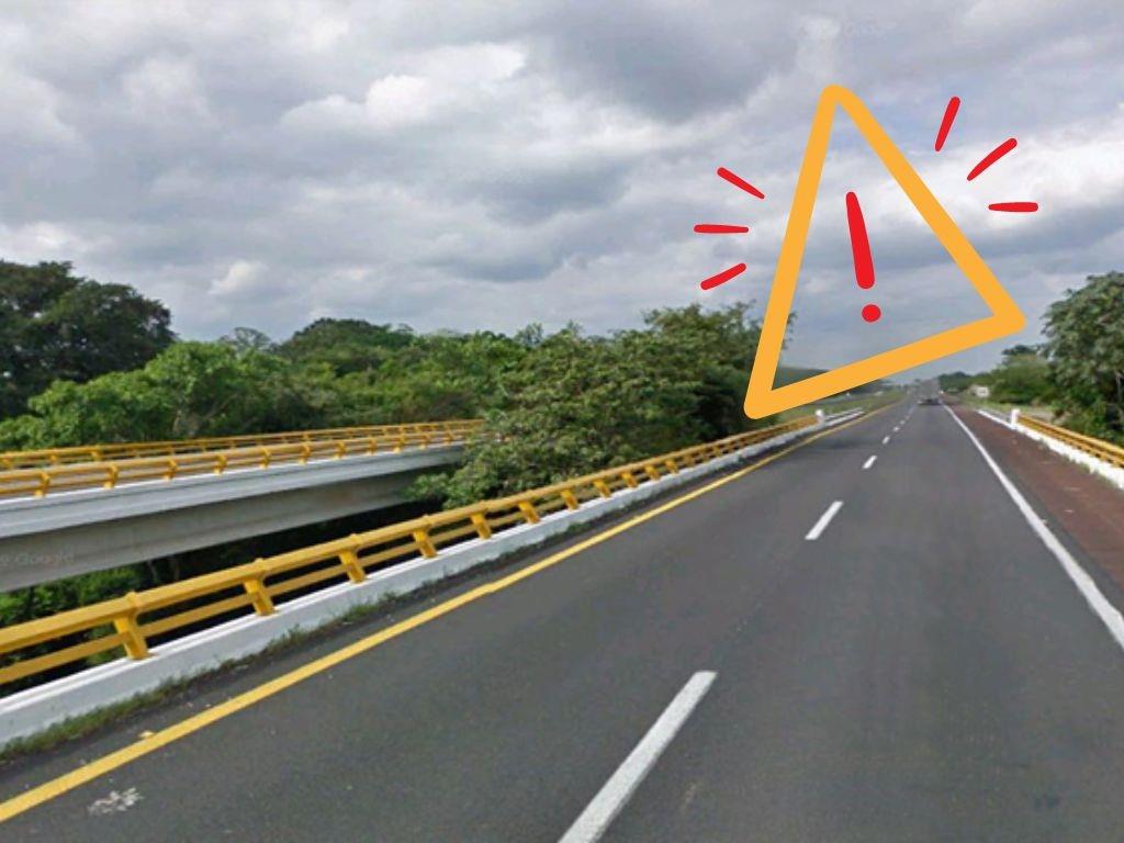 Reportan tráfico en esta sección de la carretera Acayucan-Cosoleacaque, extrema precauciones