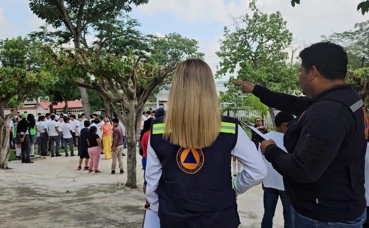 Realizan simulacros de evacuación en escuelas y edificios de Poza Rica