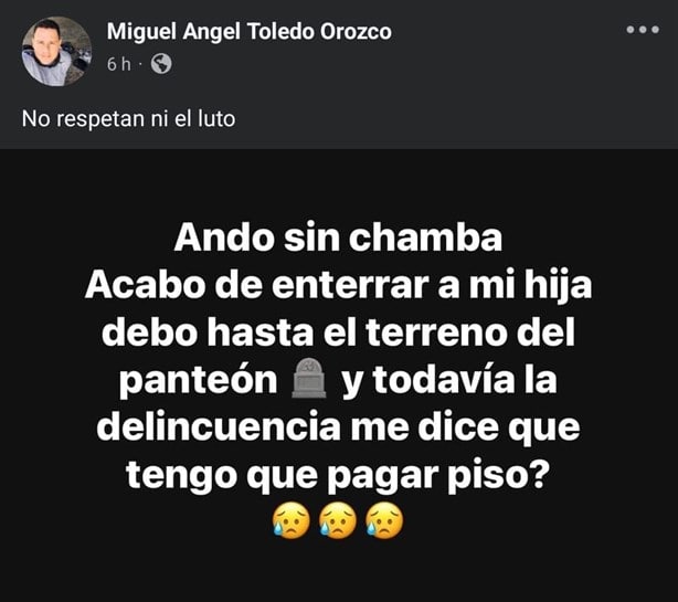 No respetan ni el luto, padre de víctima en río Calzadas, denuncia extorsión en Coatzacoalcos