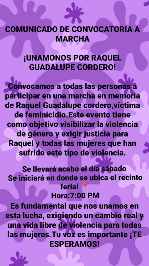 Amigos y familiares de Raquel Guadalupe convocan a marcha contra la violencia en Acayucan