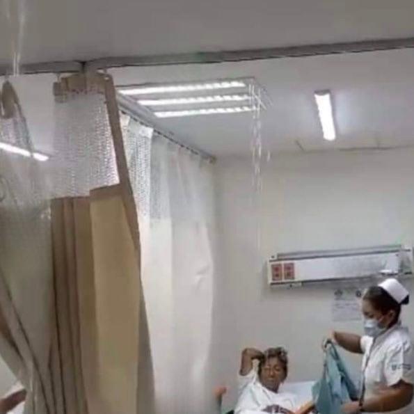 Tubería colapsa en ISSSTE de Orizaba y pacientes de urgencias se mojan