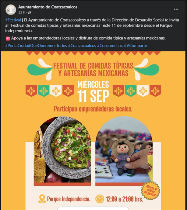 Festival de comidas típicas en Coatzacoalcos: ¿cuándo y dónde?