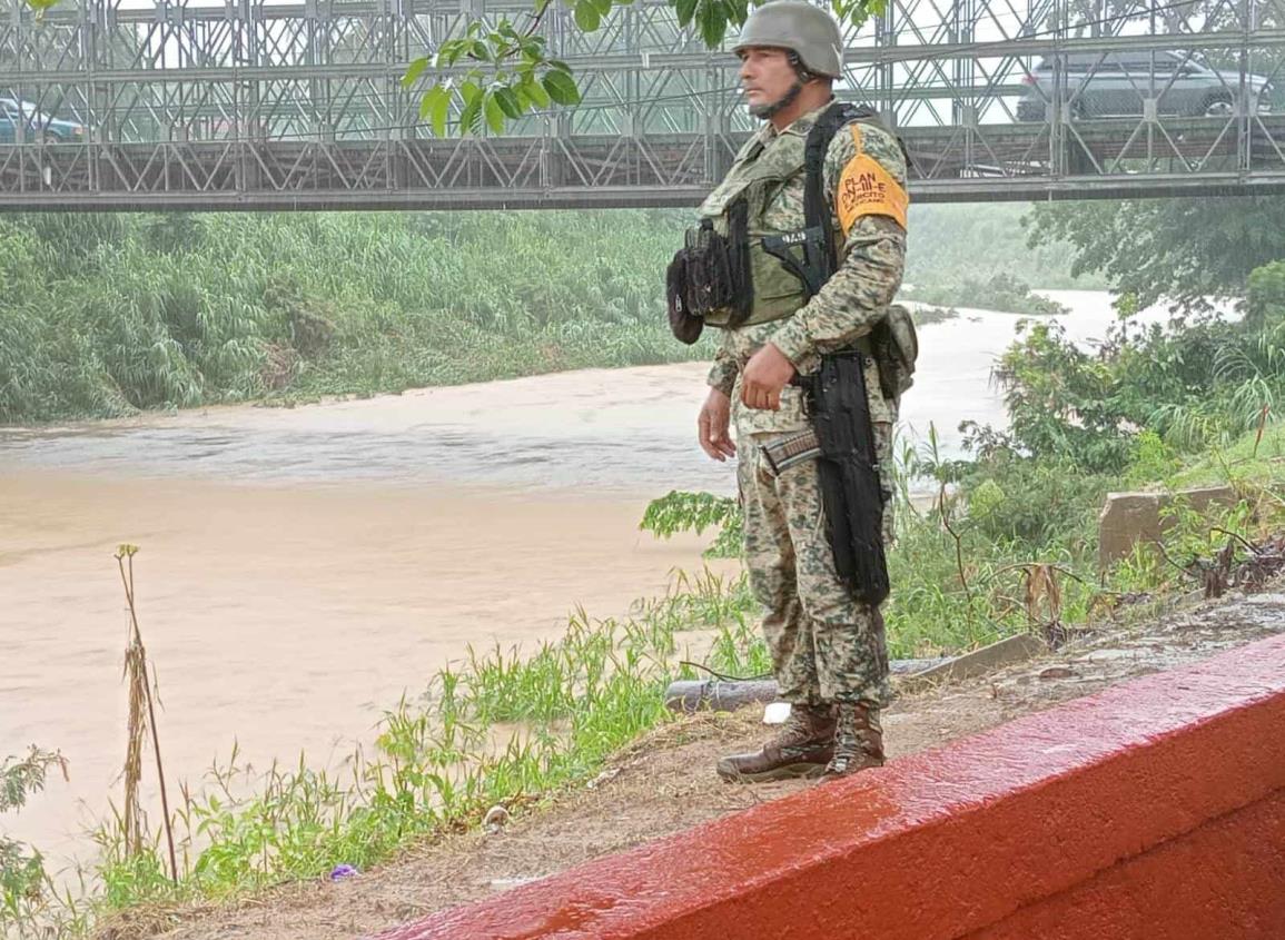 Ejército Mexicano realiza recorridos preventivos ante lluvias en Agua Dulce