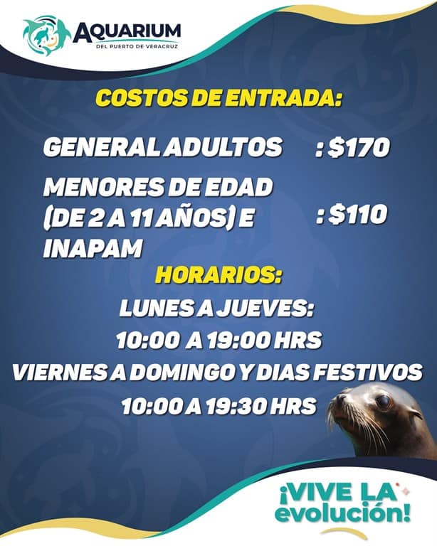 ¿Cuánto cuesta la entrada al Acuario de Veracruz con la tarjeta del INAPAM?