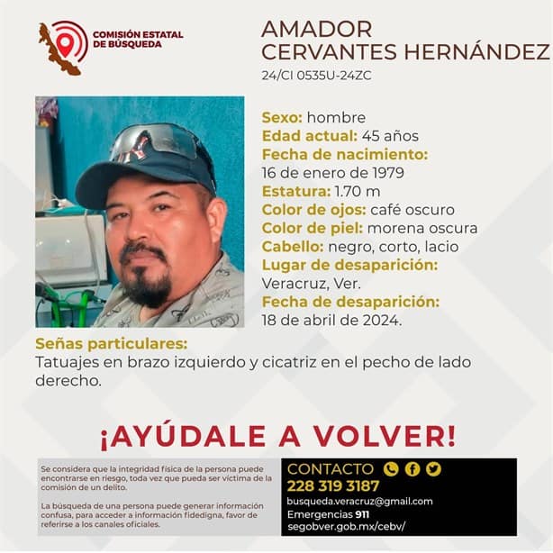 Amador Cervantes lleva 6 meses desaparecido en Veracruz; su familia alza la voz para exigir su localización