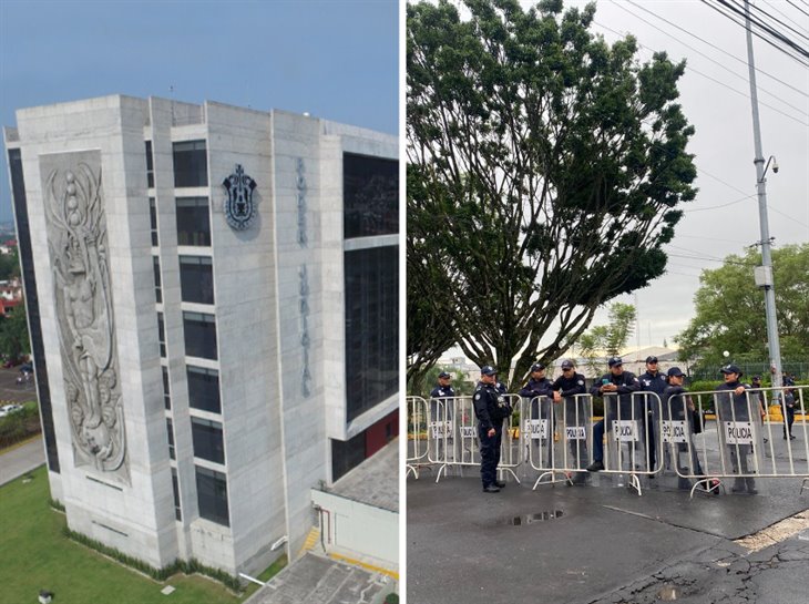 Tras aprobar reforma, trabajadores del Poder Judicial bloquean la avenida Lázaro Cárdenas en Xalapa