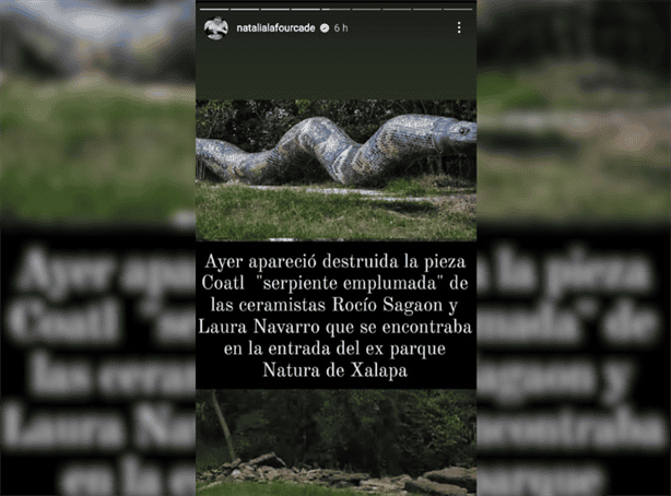 Natalia Lafourcade pide resarcir daño a la escultura de serpiente en el Parque Natura de Xalapa 