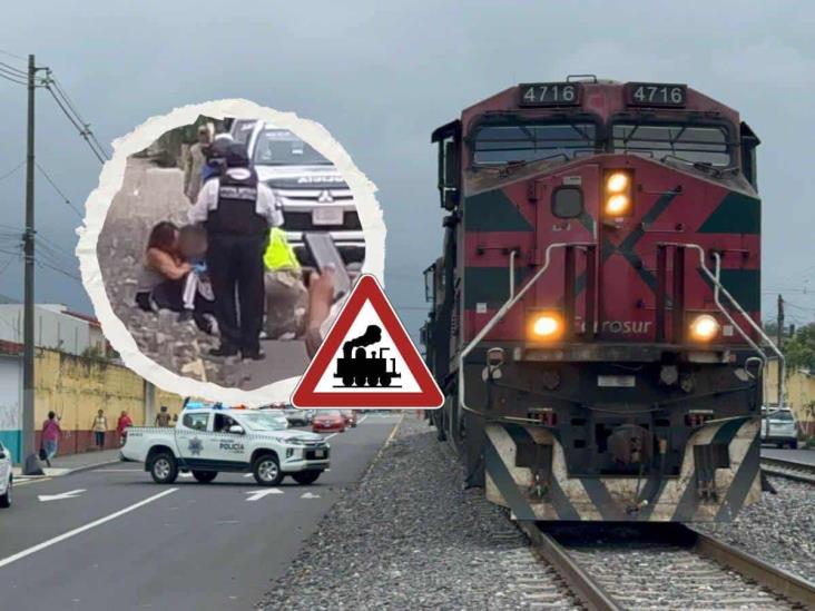 ¡De milagro! Niño estuvo a nada de ser arrollado por un tren en Orizaba