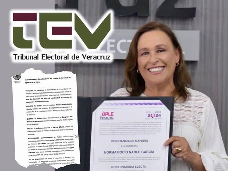 Tribunal Electoral de Veracruz valida el triunfo de Rocío Nahle