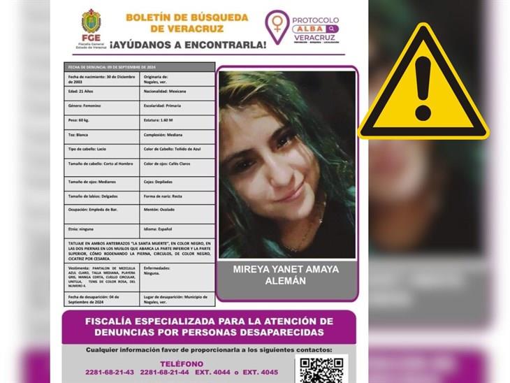 Mireya Yanet, de 21 años, reportada como desaparecida en Nogales