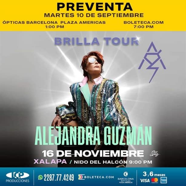 Alejandra Guzmán regresa a Xalapa con “Brilla Tour 2024”