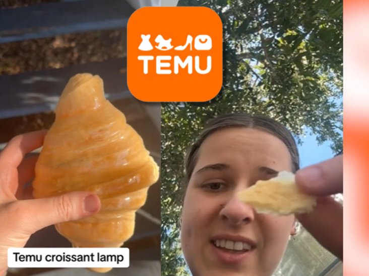 ¿Objeto o pastel? Tiktoker compra lámpara en Temu en forma de croissant y descubre que era pan de verdad (+VIDEO)