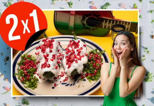 ¡Ya casi se van! Aquí puedes conseguir chiles en nogada al 2x1, el tradicional platillo de esta temporada