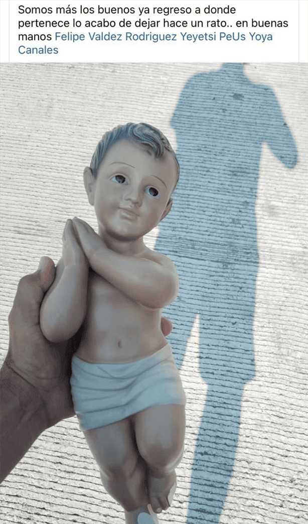 Trasciende devolución de la figura del Niño Jesús robada de la iglesia de Santa Ana en Boca del Río