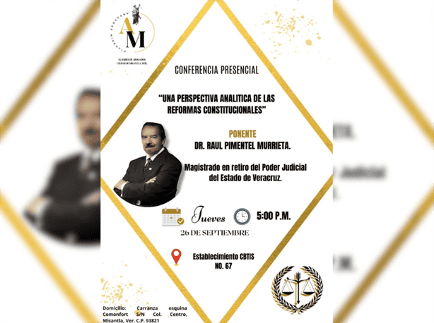 Barra de Abogados de Misantla organiza conferencia sobre reformas constitucionales 