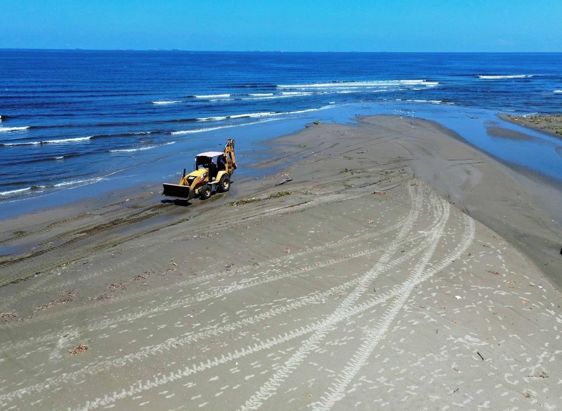 Retiran toneladas de basura y palotada de las playas de Coatzacoalcos