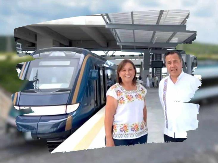 Celebran Rocío Nahle y Cuitláhuac inauguración del tramo Cancún-Mérida del Tren Maya