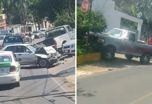 Se registra fuerte choque en la avenida Chedraui Caram de Xalapa 