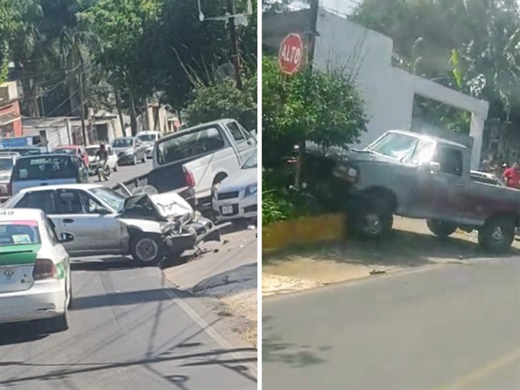 Se registra fuerte choque en la avenida Chedraui Caram de Xalapa 