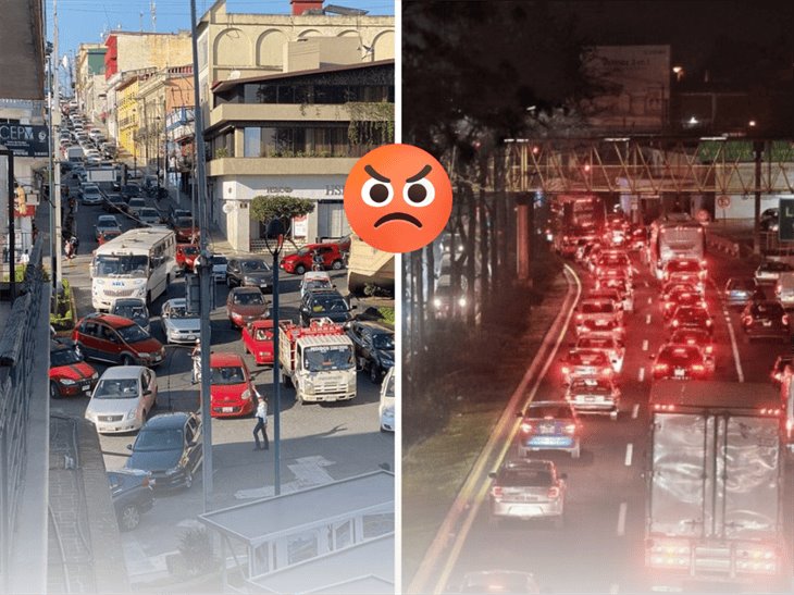 Xalapa entre caos vial; ciudadanos pierden hasta 78 horas en el tráfico al año