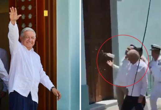 AMLO pide no proceder contra quien le lanzó una botella en su visita a Veracruz