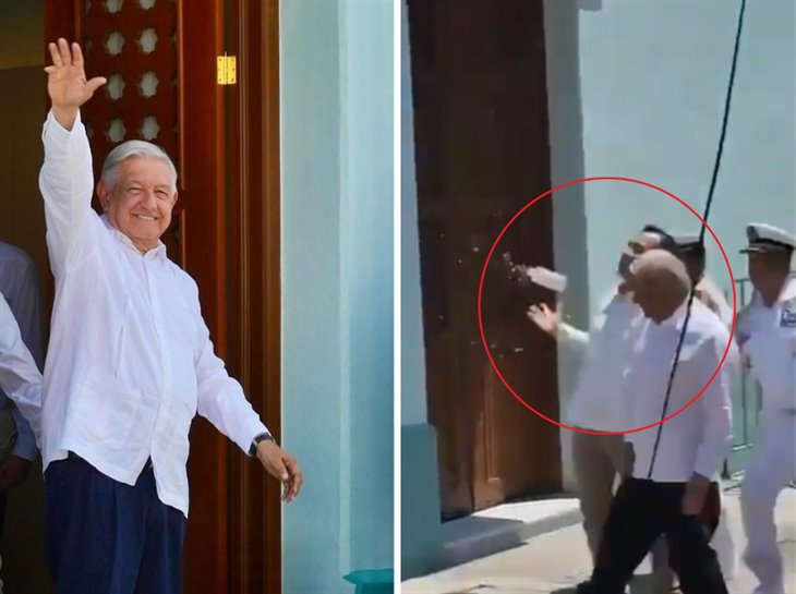 AMLO pide no proceder contra quien le lanzó una botella en su visita a Veracruz