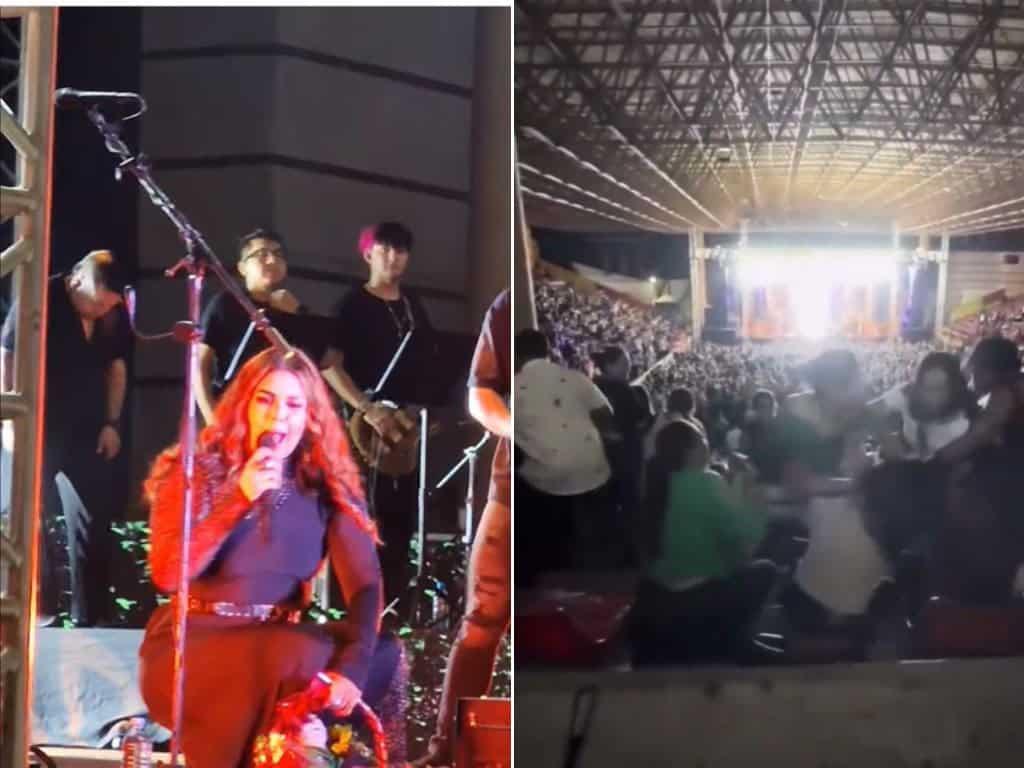 Se pelean en pleno concierto de Yuridia en Minatitlán | VIDEO