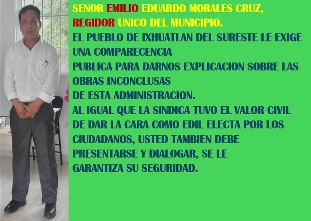 Palacio de Ixhuatlán suma 5 días tomado; piden que regidor de la cara 