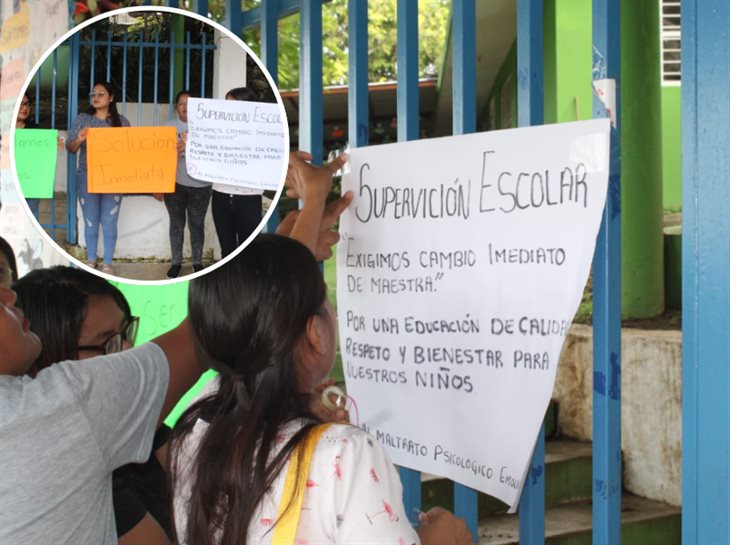 Protestan en jardín de niños de Misantla; denuncian presunto maltrato por parte de docente