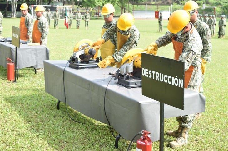 Ejército Mexicano destruye más de 100 armas decomisadas en Tuxpan