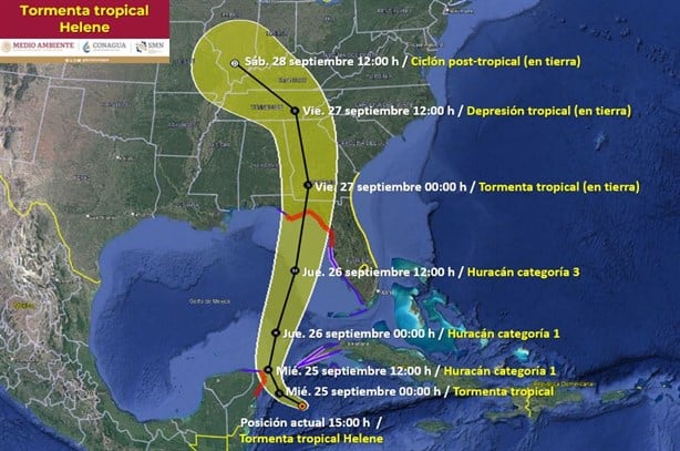 Tormenta tropical Helene deja fuertes lluvias en Quintana Roo y Yucatán; ¿se volverá huracán?