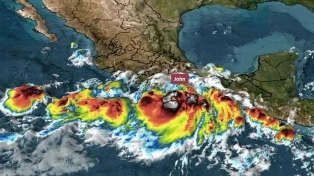 Huracán John: Suma tres muertos tras su paso por costas de Guerrero, se degrada a tormenta