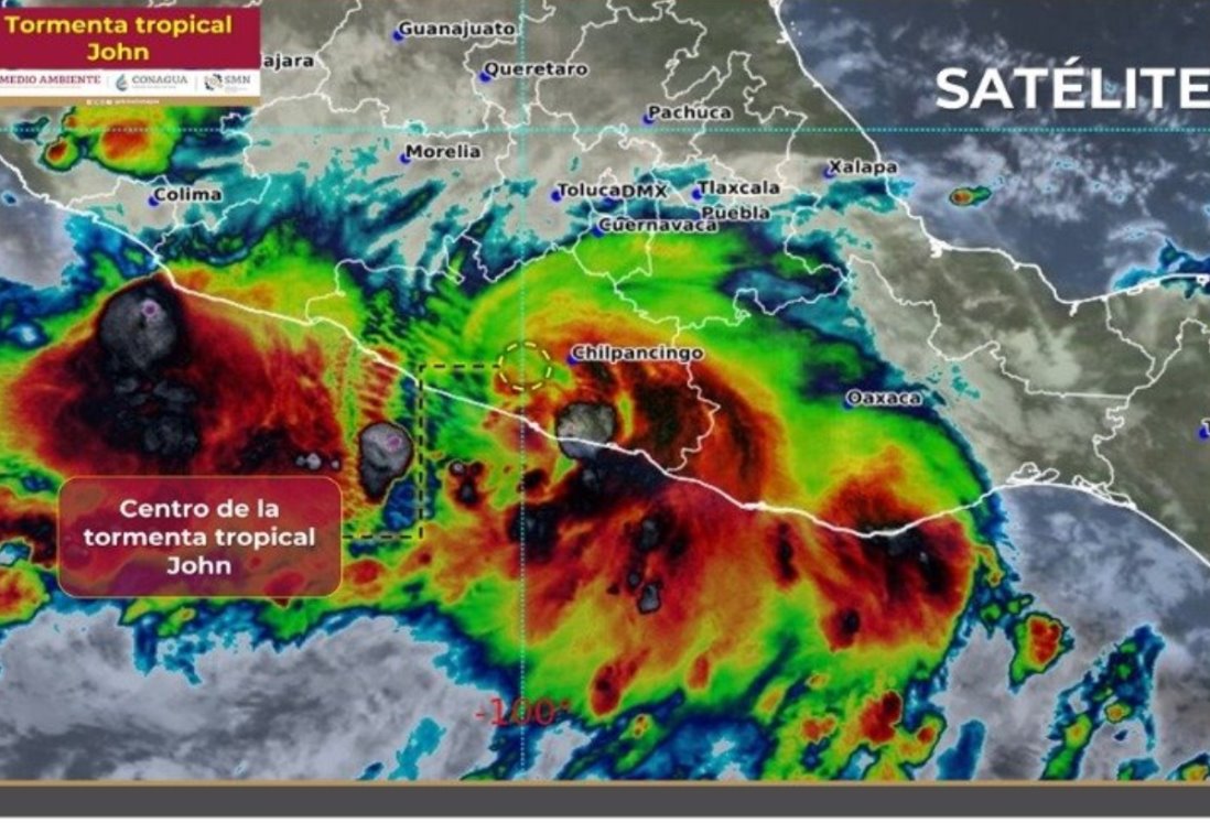 John pierde fuerza como huracán y se convierte en tormenta tropical en Acapulco