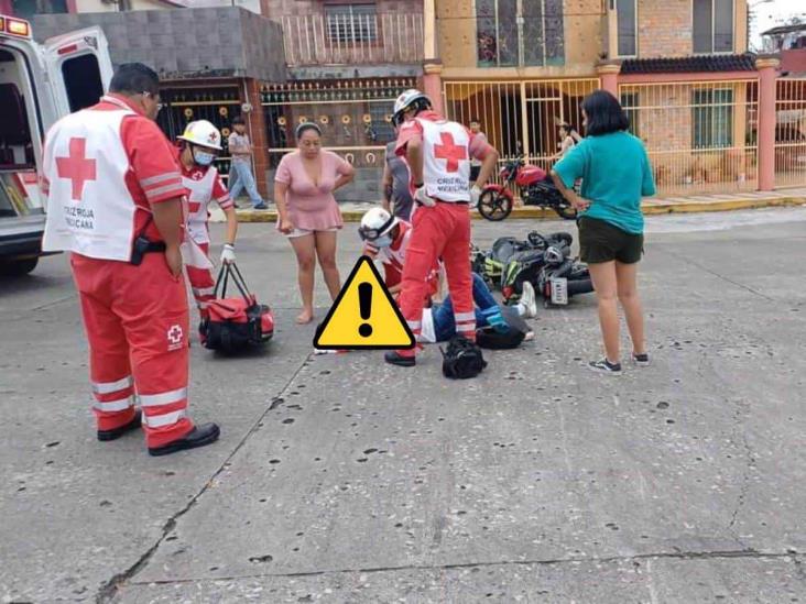 Córdoba: Motociclista se accidenta en Unidad Habitacional Santa Margarita