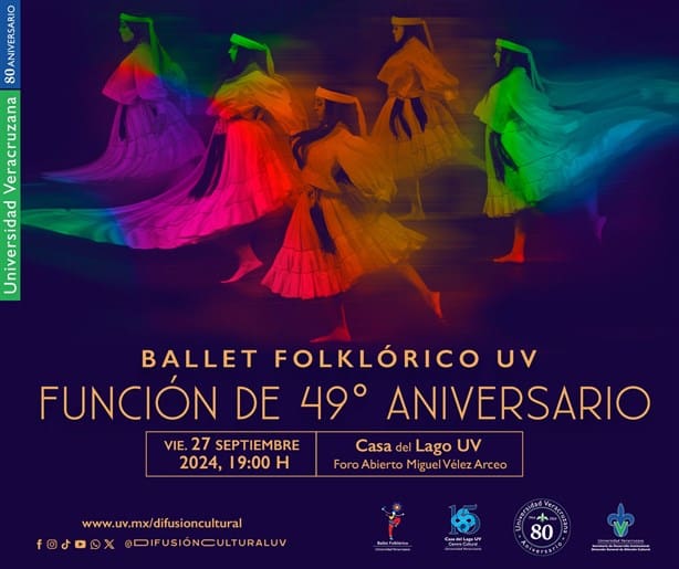 Ballet Folklórico de la UV invita a festejar su aniversario con presentación gratuita