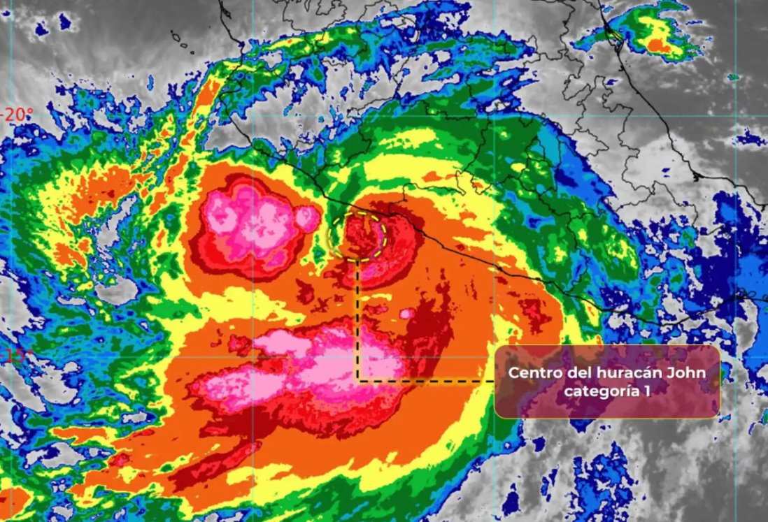 John vuelve a intensificarse como huracán categoría 1 en México