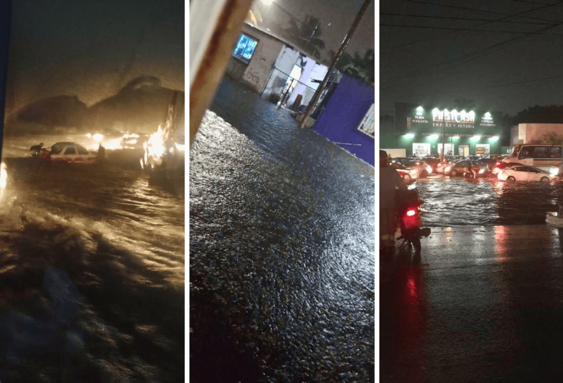 Reportan inundaciones y apagones por fuertes lluvias en Veracruz | VIDEO