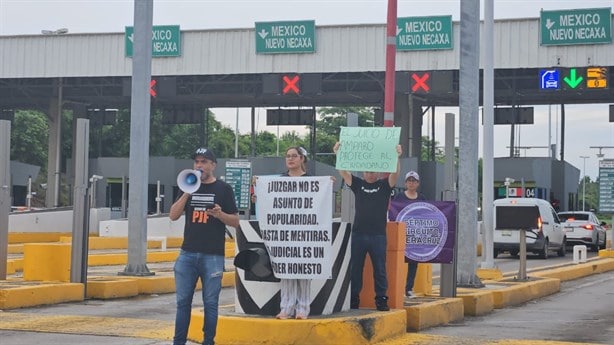 Trabajadores del Poder Judicial llevan protesta contra reforma a la autopista México-Tuxpan (+Video)