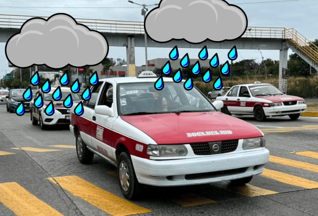 Taxistas de Veracruz sin daños por lluvias; dejan de trabajar para evitar averías